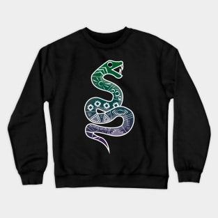 Mexican Aztec Snake Design Green and Purple Crewneck Sweatshirt